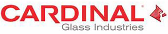 A red and white logo of dinis glass